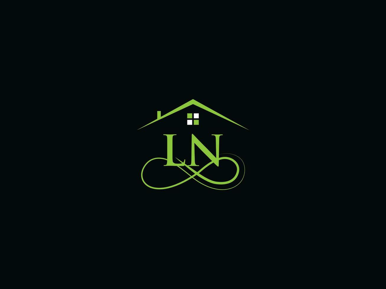 abstrakt ln Logo Gebäude, Luxus ln echt Nachlass Brief Logo Symbol vektor