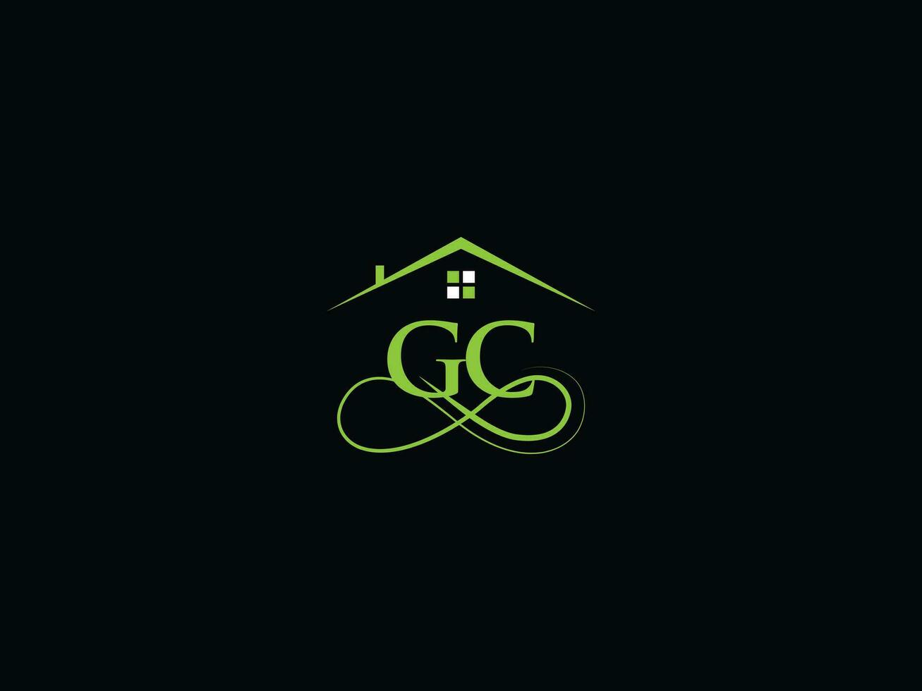 kreativ gc verklig egendom logotyp, första gc logotyp brev ikon vektor för byggnad