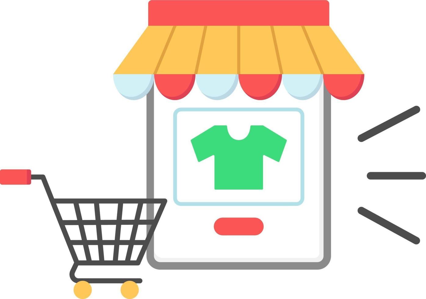 Flache Illustration des Online-Shops für das Einkaufsthema vektor