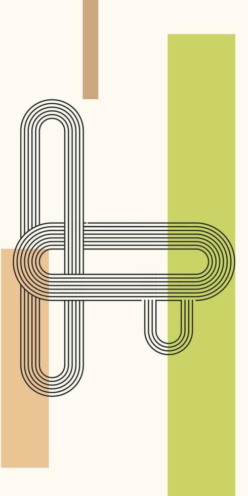abstrakt Muster von schwarz parallel Linien zum Poster, Verpackung Design, Netz Design, Banner. modern Vektor Vorlage im Boho Stil.