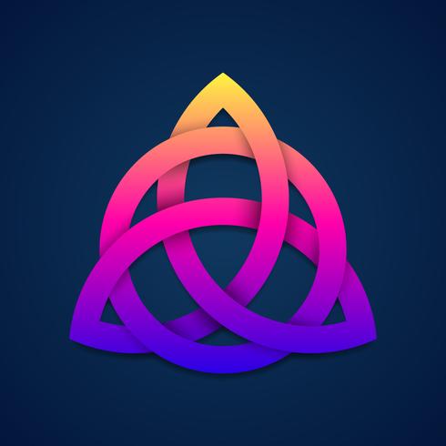 Triquetra Colorful Trinity Knot Wiccan Symbol För Skydd vektor