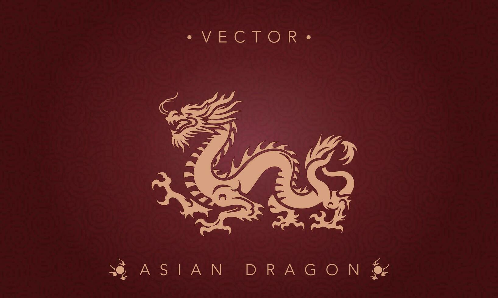 asiatisch traditionell Drachen Muster uralt Chinesisch Drachen vektor