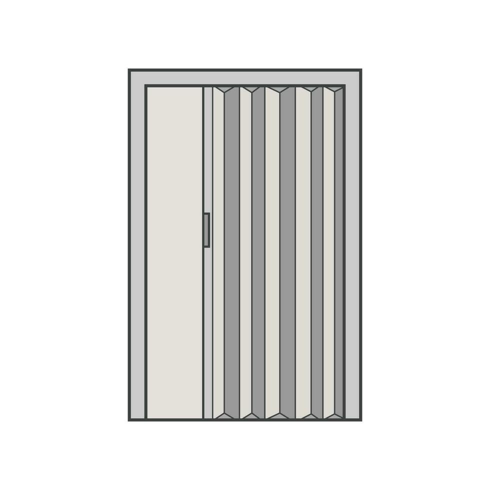 Kinder Zeichnung Vektor Illustration Akkordeon falten Tür isoliert auf Weiß Hintergrund
