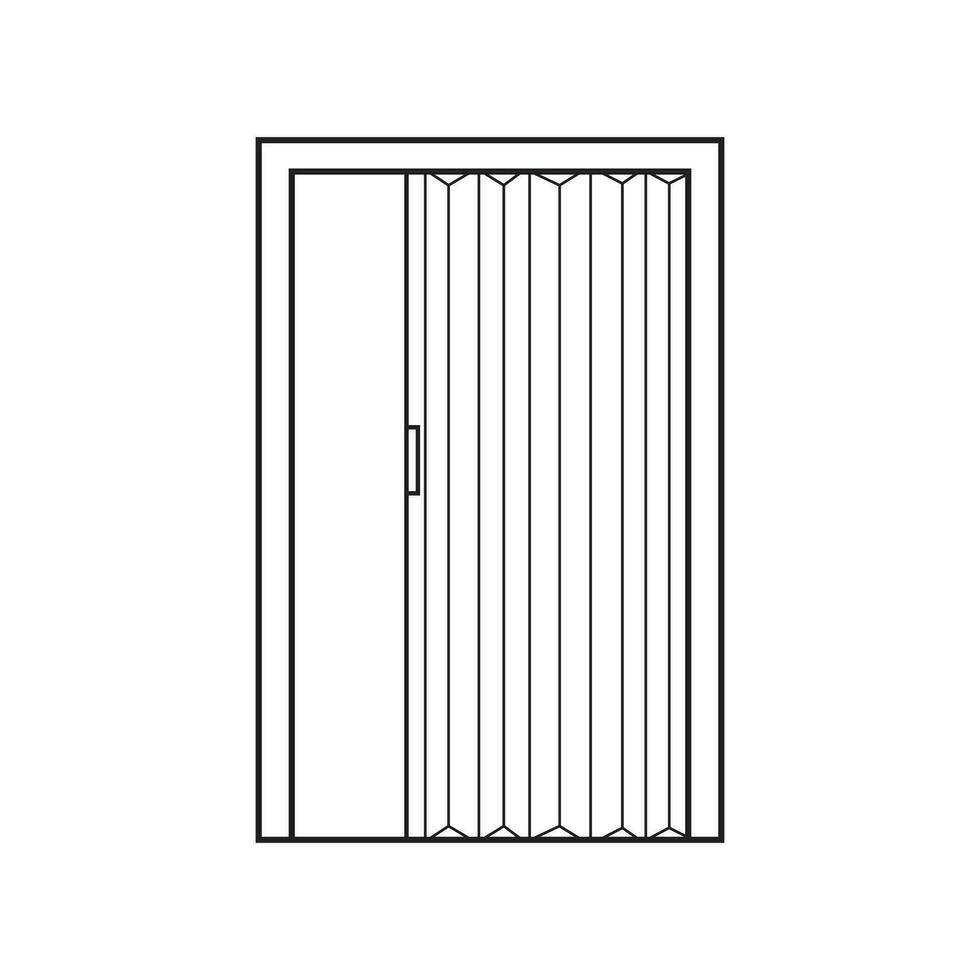 hand dragen barn teckning vektor illustration dragspel hopfällbar dörr isolerat på vit bakgrund