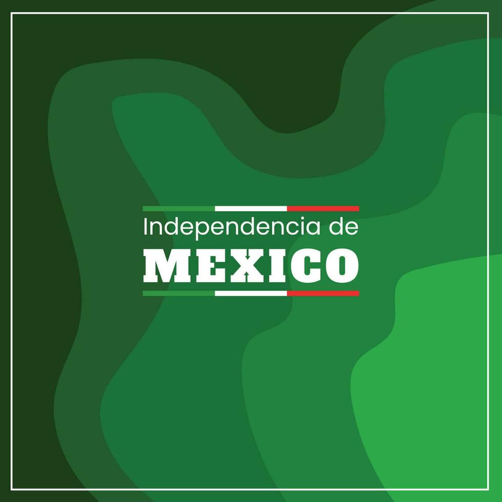 Vektor eben Design Mexiko Unabhängigkeit Tag Konzept Vorlage mit Grün Hintergrund