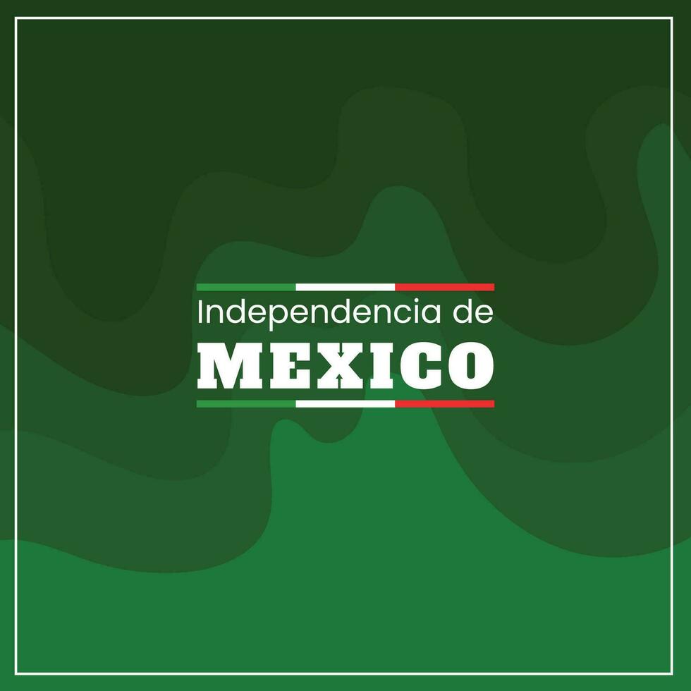 Vektor eben Design Mexiko Unabhängigkeit Tag Konzept Vorlage mit Grün Hintergrund