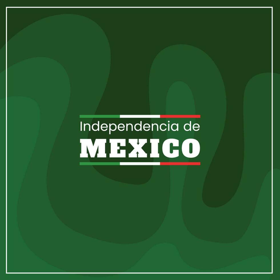 vektor platt design mexico oberoende dag begrepp mall med grön bakgrund