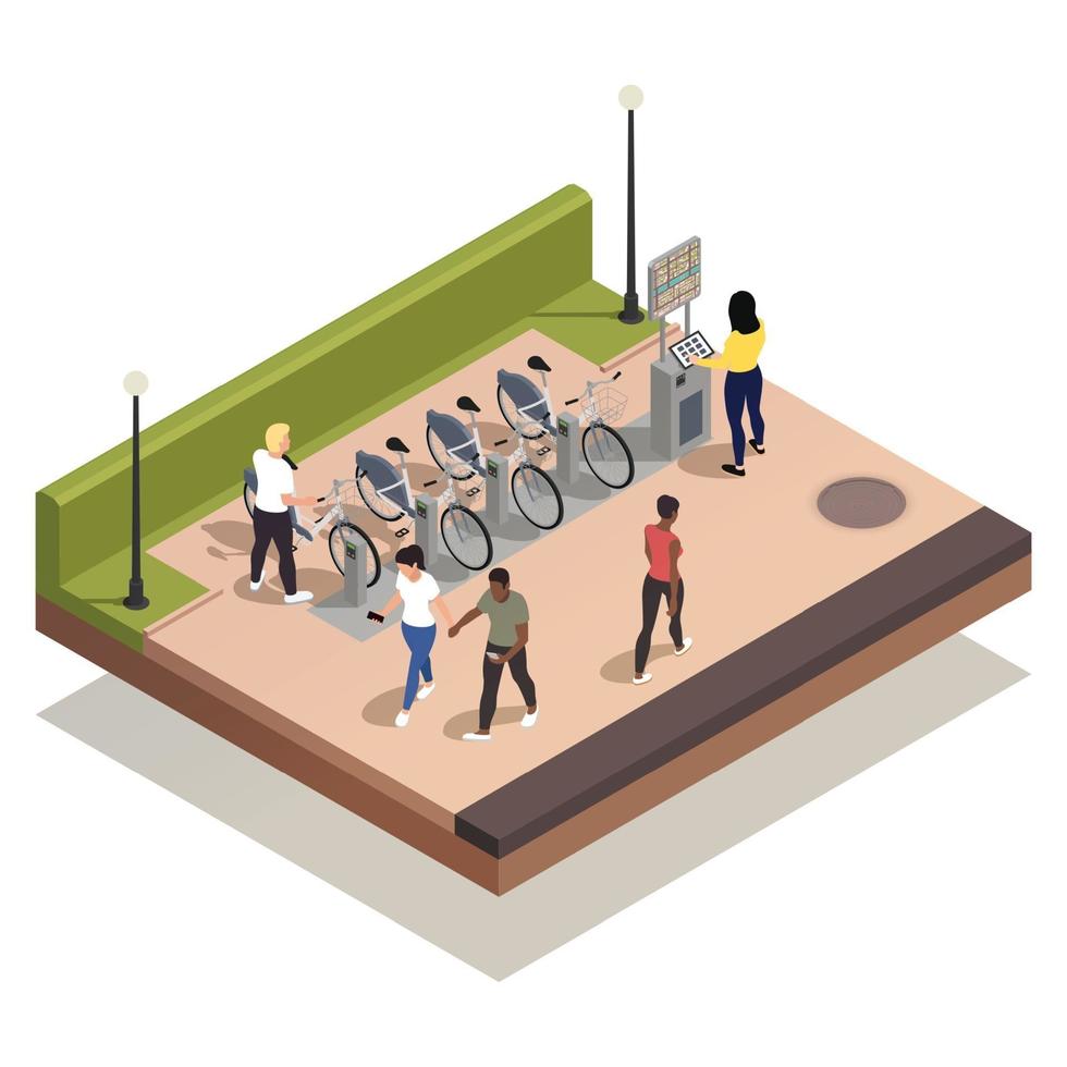 cykeluthyrning station gränssnitt sammansättning vektor