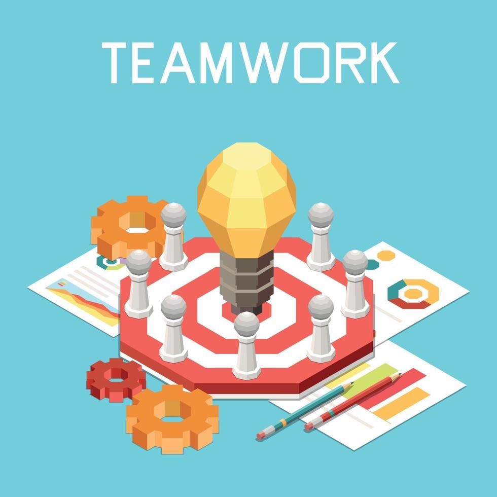 Teamarbeit Projektmanagement Zusammensetzung vektor