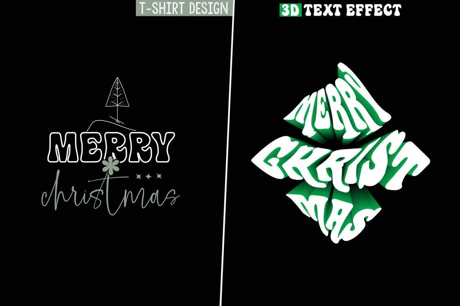 glad jul t skjorta , 3d text effekt vektor