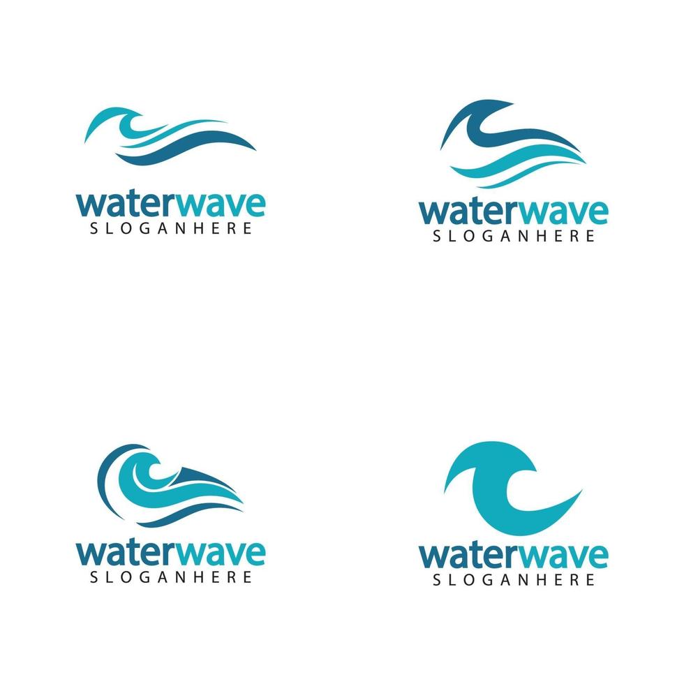 Wasserwellen-Logo-Design-Vorlage vektor