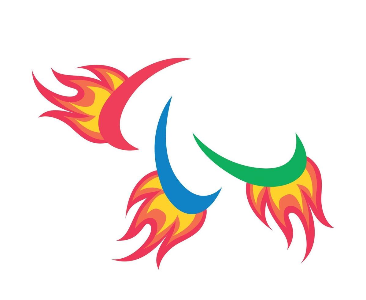 offizielle symbol paralympische spiele tokio 2020 japan mit feuer abstrakt vektor