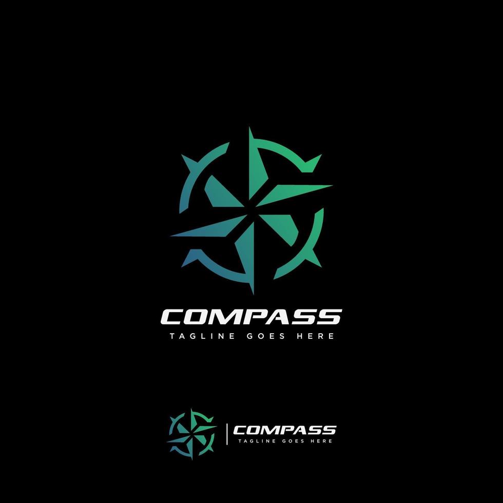 kompass logotyp design kreativ, ikon, symbol, vektor