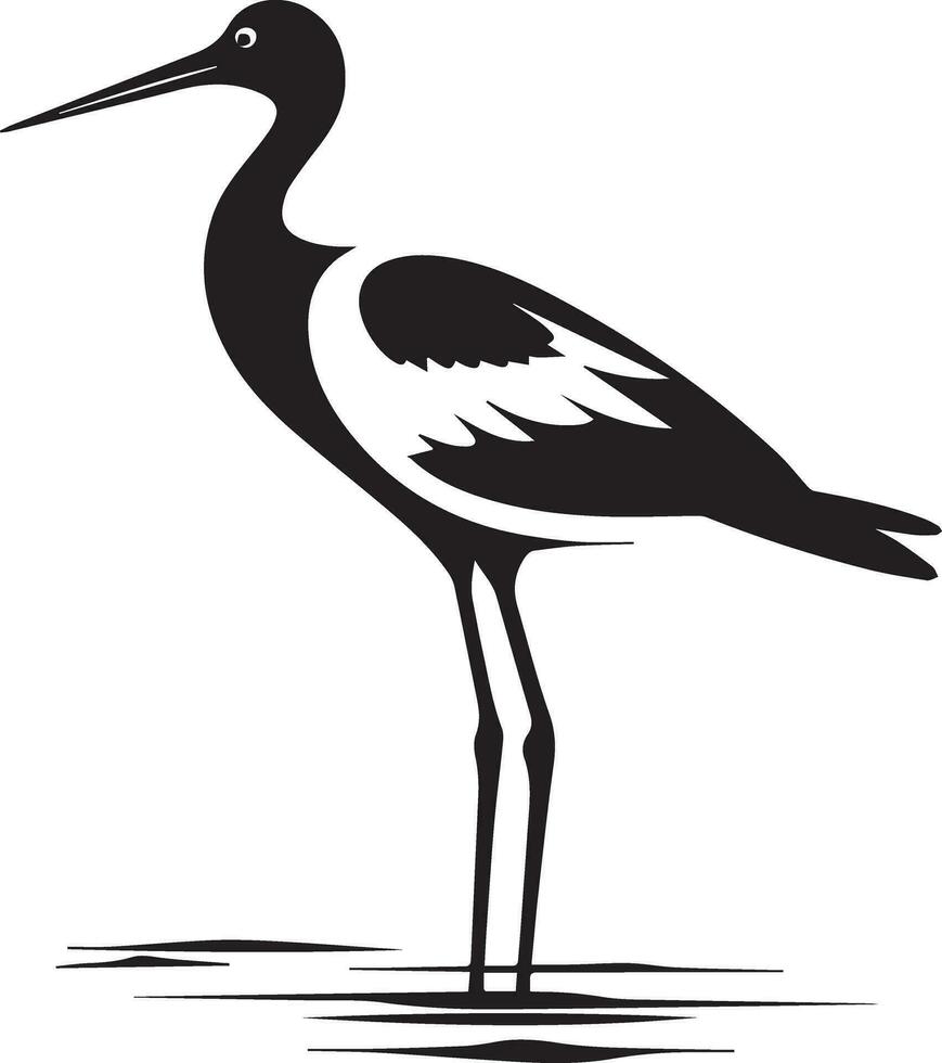 Avocet Vogel Vektor Silhouette Illustration schwarz Farbe