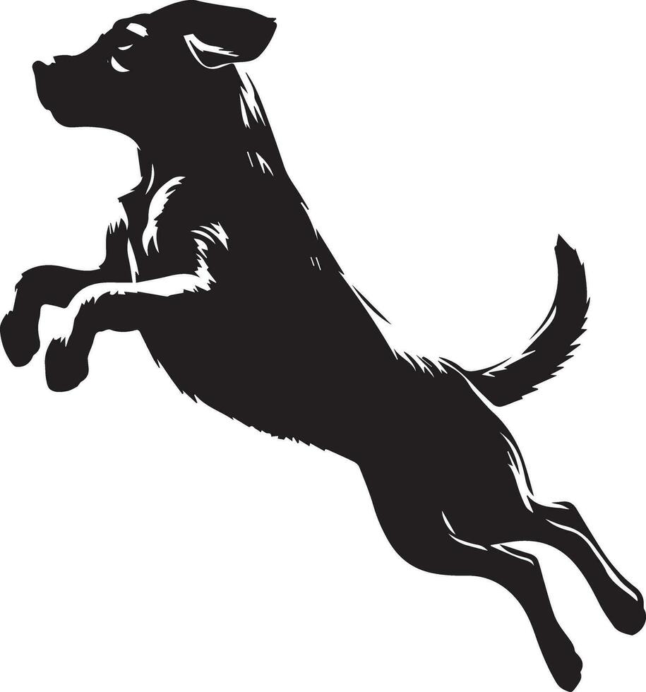 Hund Pose Vektor Silhouette Illustration schwarz Farbe