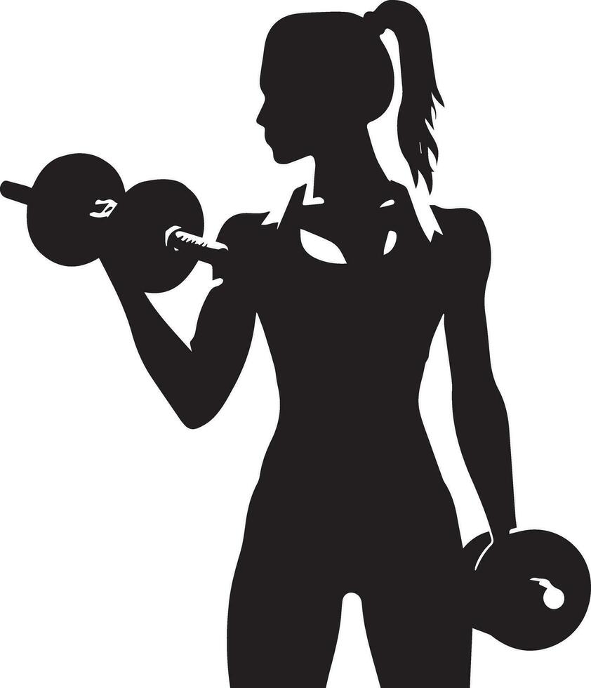 Frau tun Fitnessstudio Vektor Silhouette Illustration schwarz Farbe