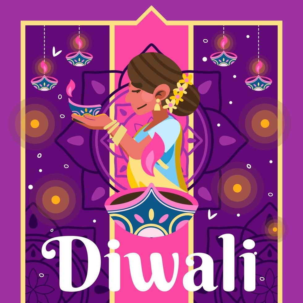 Beten des Diwali-Tages vektor