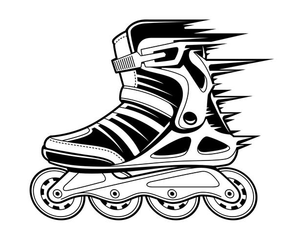 Inline-Rollschuh in Bewegung vektor