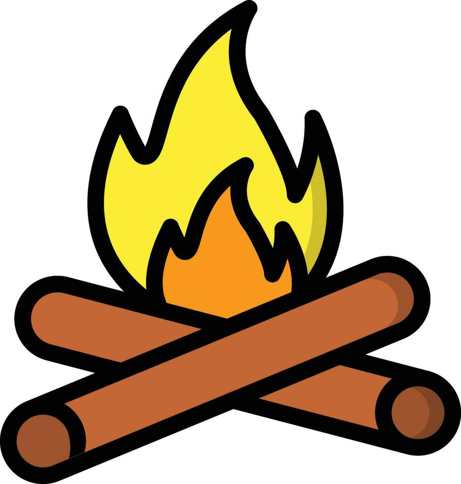 Lagerfeuer-Vektor-Icon-Design-Illustration vektor