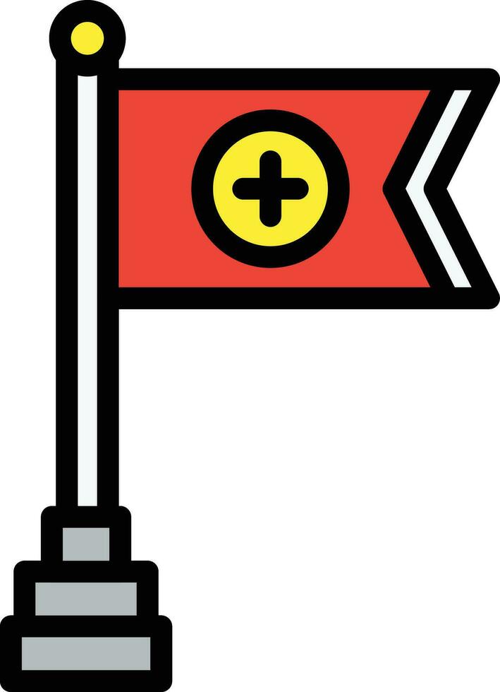 medeltida flagga vektor ikon design illustration