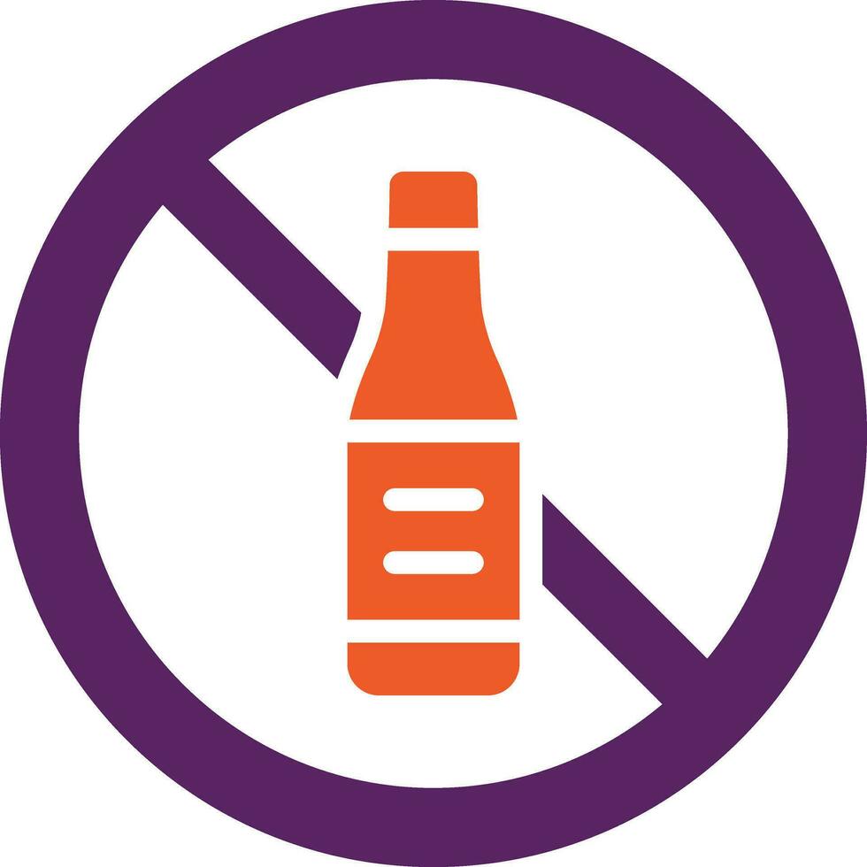 kein Alkohol-Vektor-Icon-Design-Illustration vektor