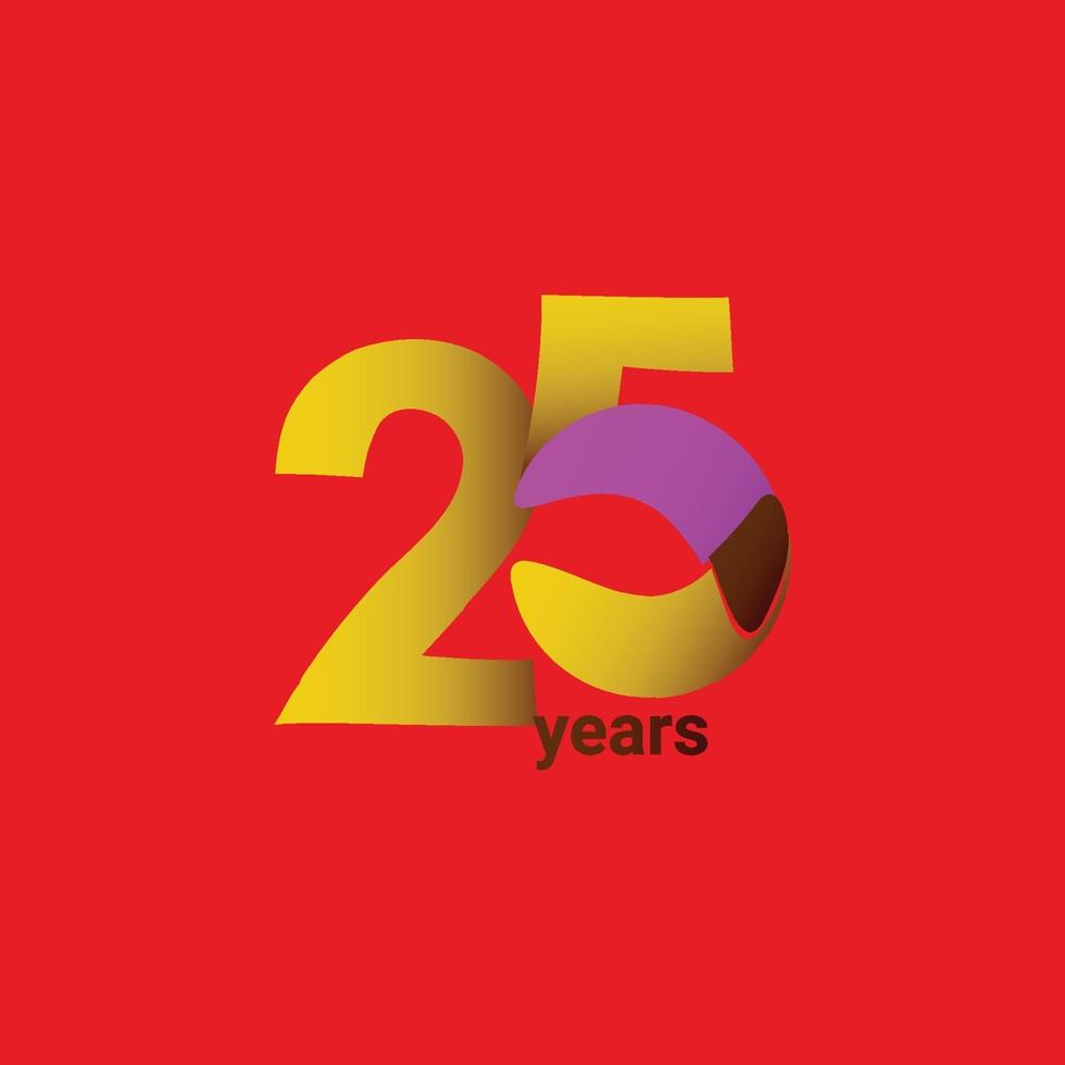 25 Jahre Jubiläumsfeier Vektor Vorlage Design Illustration