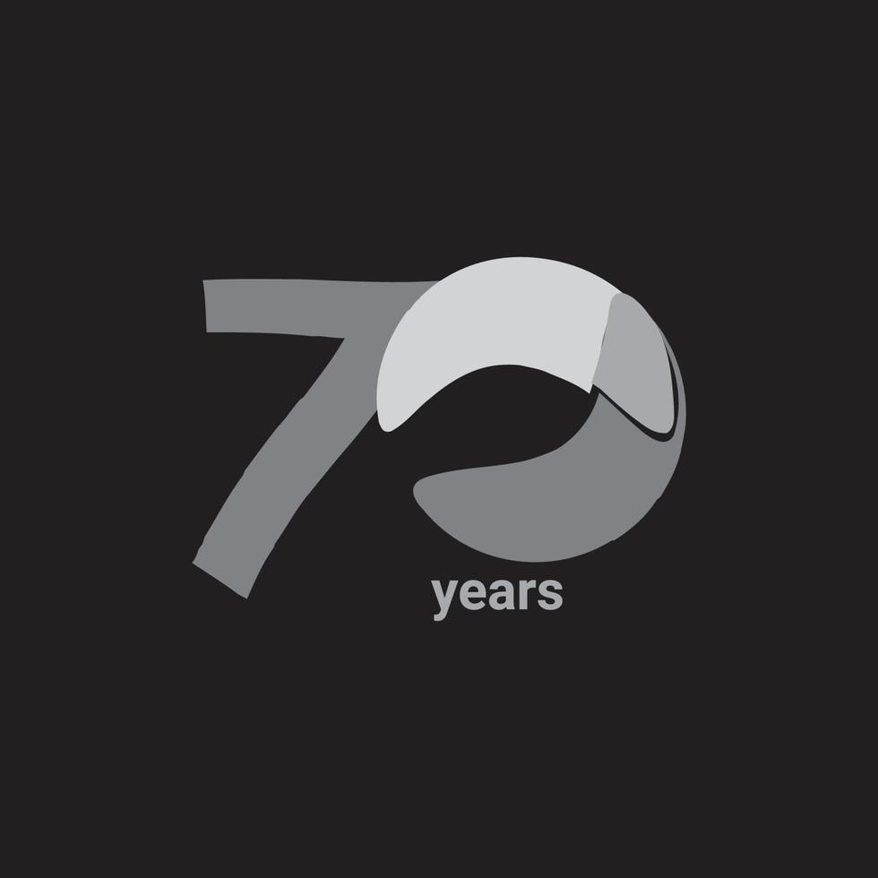 70-årsjubileum för vektorillustration för design för mallmall vektor