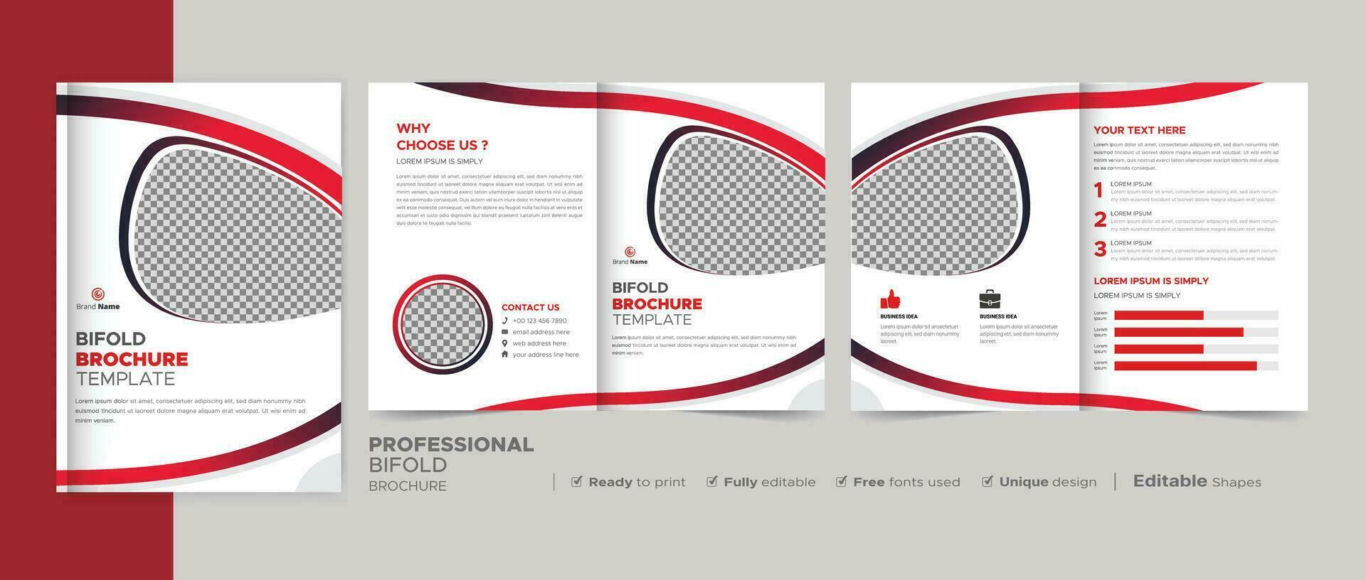 Corporate Bifold Broschürenvorlage, Katalog, Broschürenvorlagendesign. vollständig editierbar. vektor