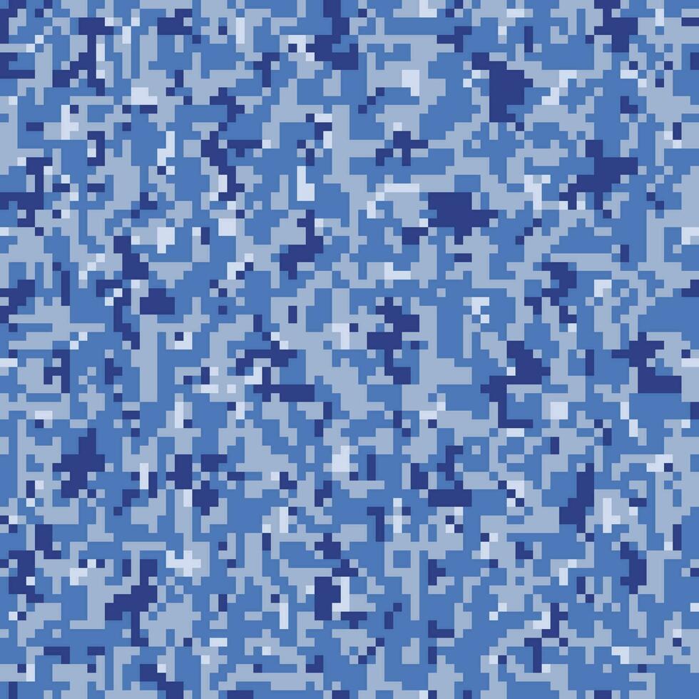 kamouflage blå sömlös mönster modern militär bakgrund textur. vektor