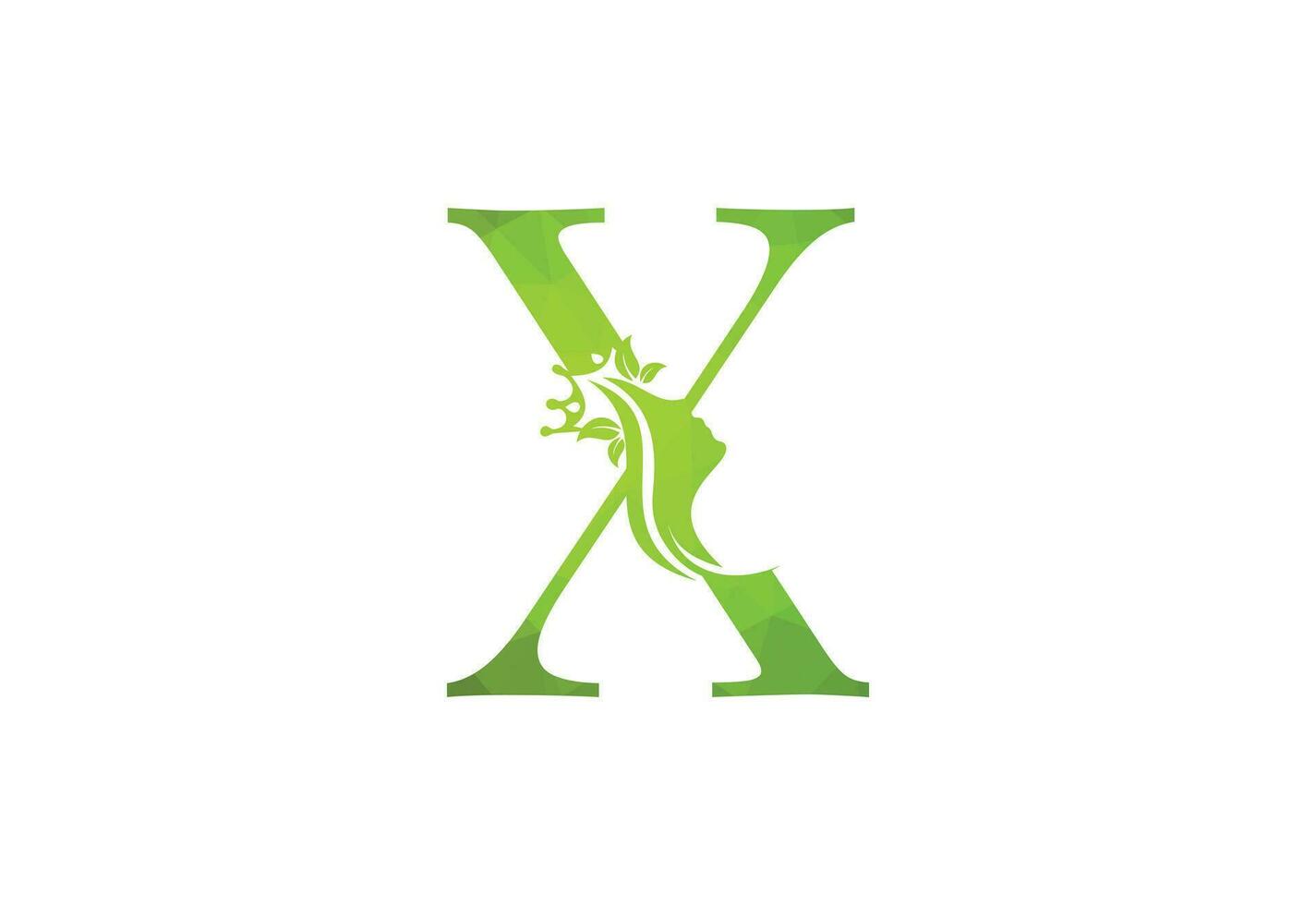 niedrig poly elegant Schönheit und Spa Behandlung Brief x Logo. vektor