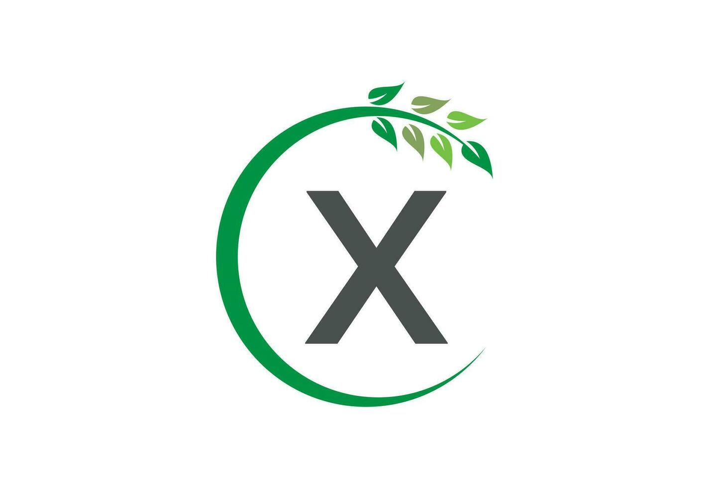 brev x blad tillväxt logotyp ikon design symbol vektor