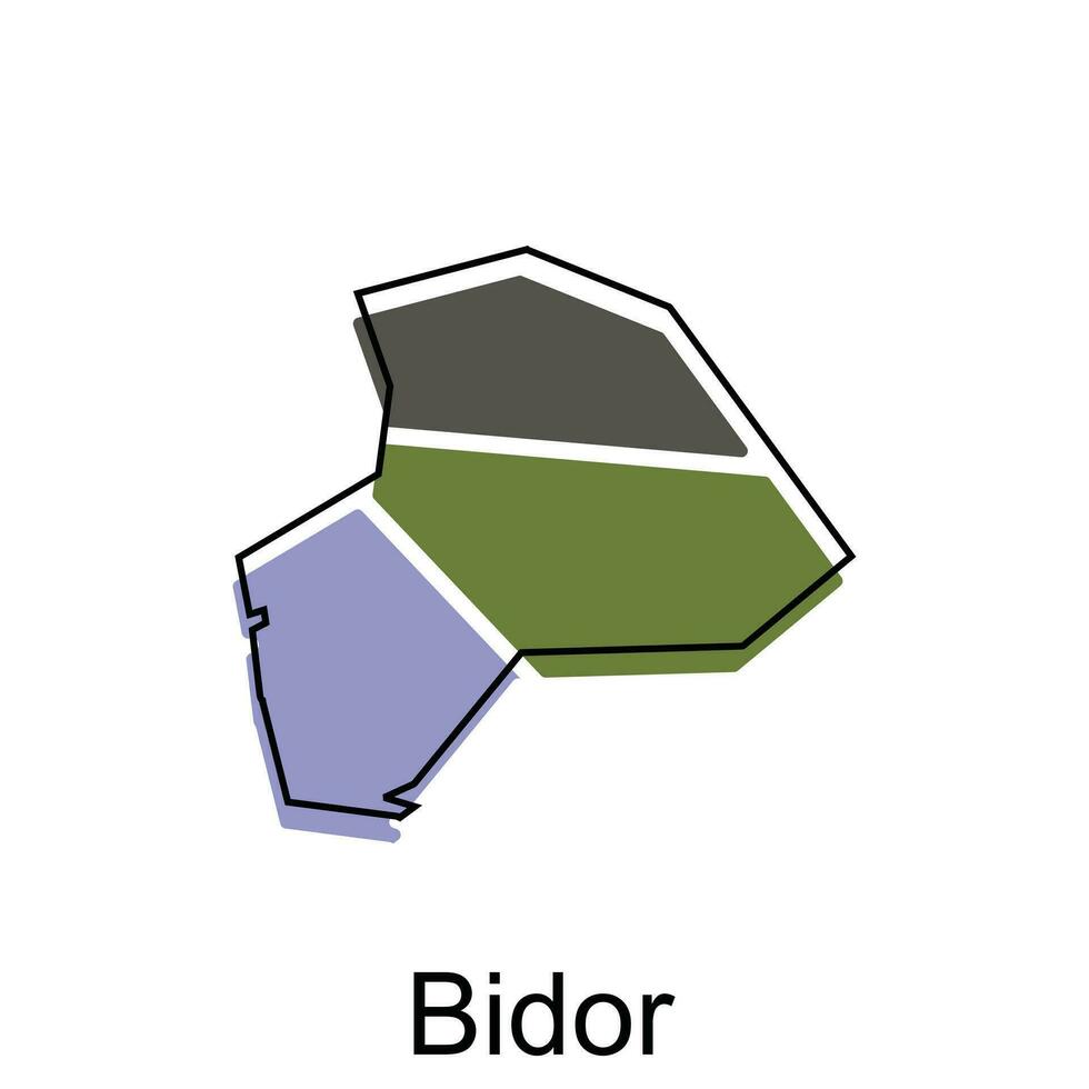 Karte Stadt von bidor Vektor Design, Malaysia Karte mit Grenzen, Städte. Logo Element zum Vorlage Design