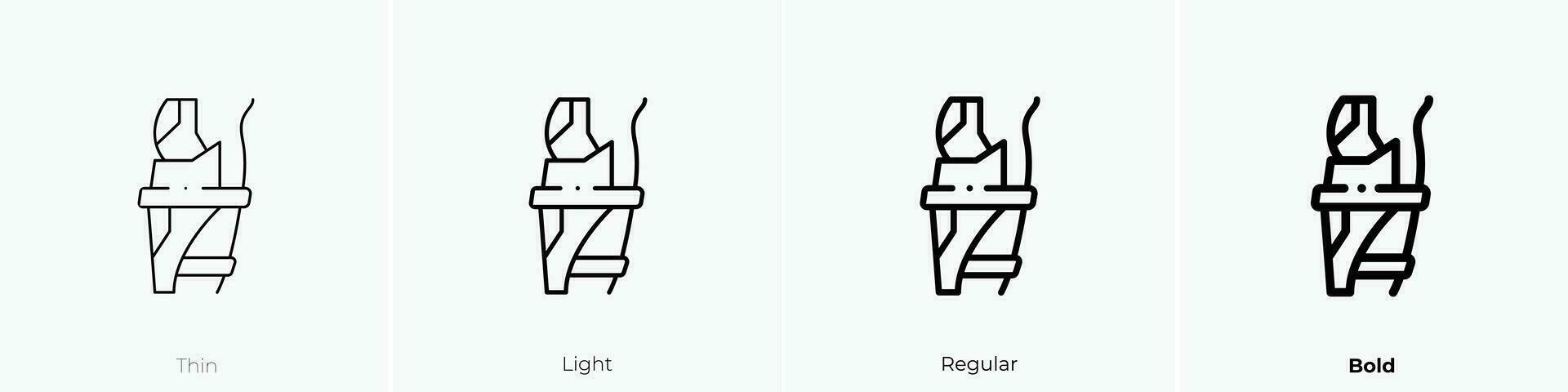 Schienbein Wachen Symbol. dünn, Licht, regulär und Fett gedruckt Stil Design isoliert auf Weiß Hintergrund vektor