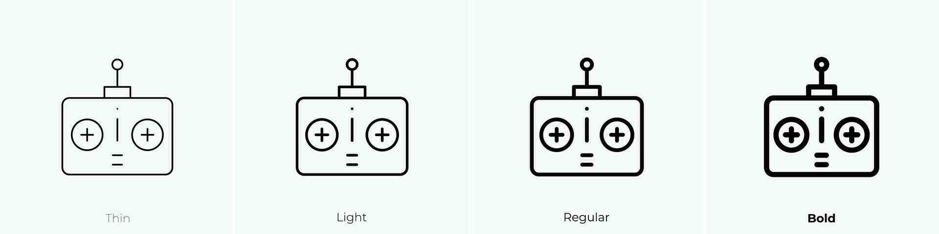 Fernbedienung Steuerung Symbol. dünn, Licht, regulär und Fett gedruckt Stil Design isoliert auf Weiß Hintergrund vektor