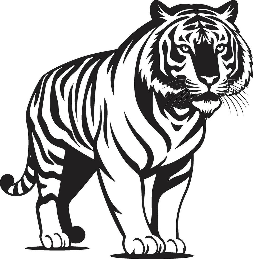majestätisk tiger vektor prowling elegans förtrollade djungel i vektor tigrar domän