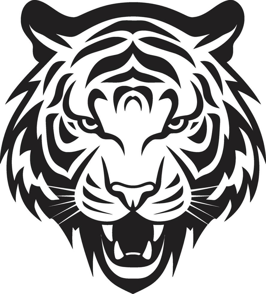 minimalistisk tiger ansikte i vektor tiger vektor collage konstnärlig fusion