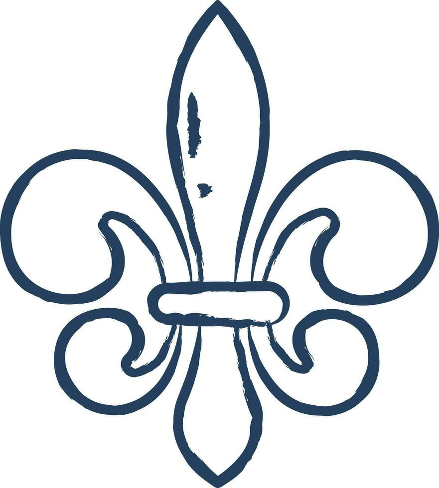 fleur de lis hand dragen vektor illustration