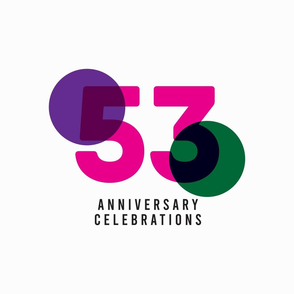 53-årsjubileum firande vektorillustration för malldesign vektor