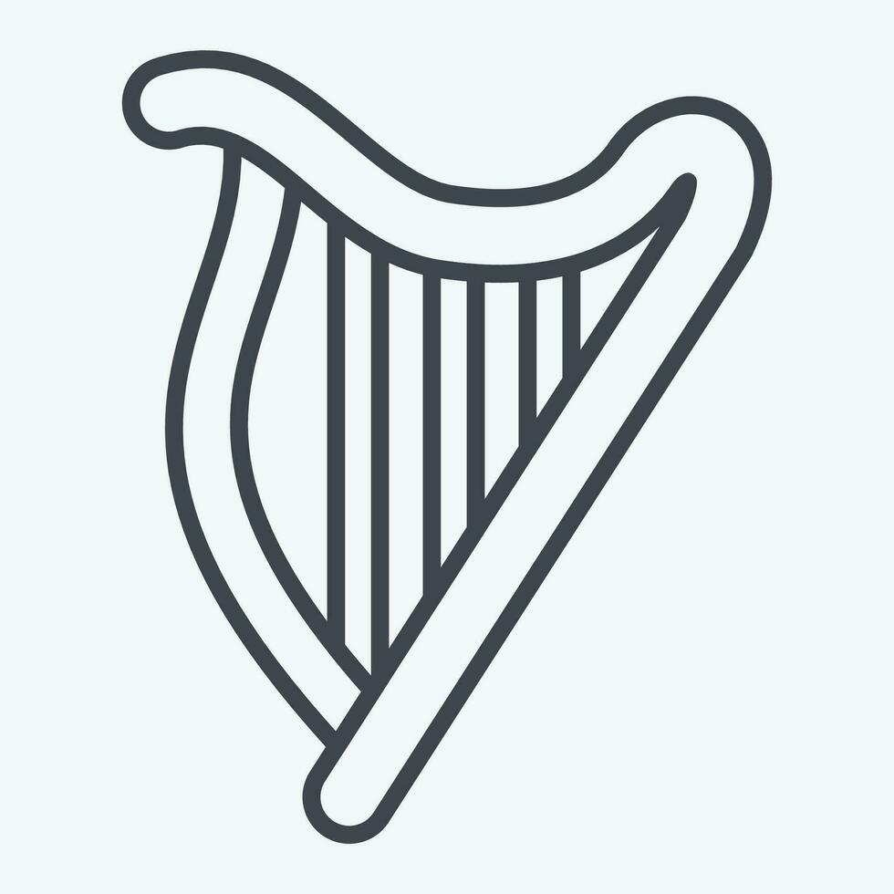 Symbol Harfe. verbunden zu keltisch Symbol. Linie Stil. einfach Design editierbar. einfach Illustration vektor
