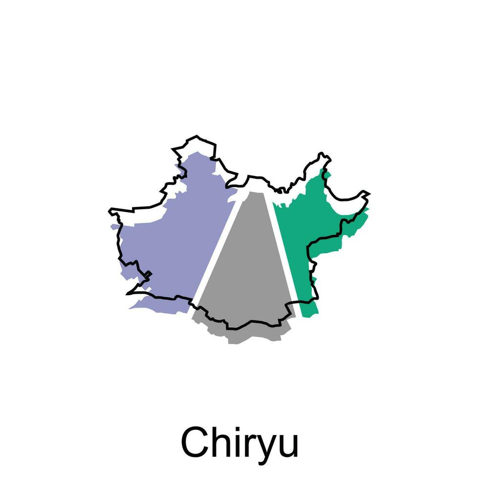 Karta stad av chiryu design, hög detaljerad vektor Karta av japan vektor design mall, lämplig för din företag