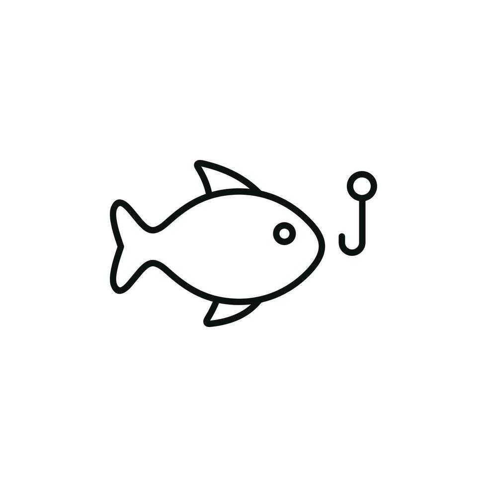 fiske linje ikon isolerat på vit bakgrund vektor
