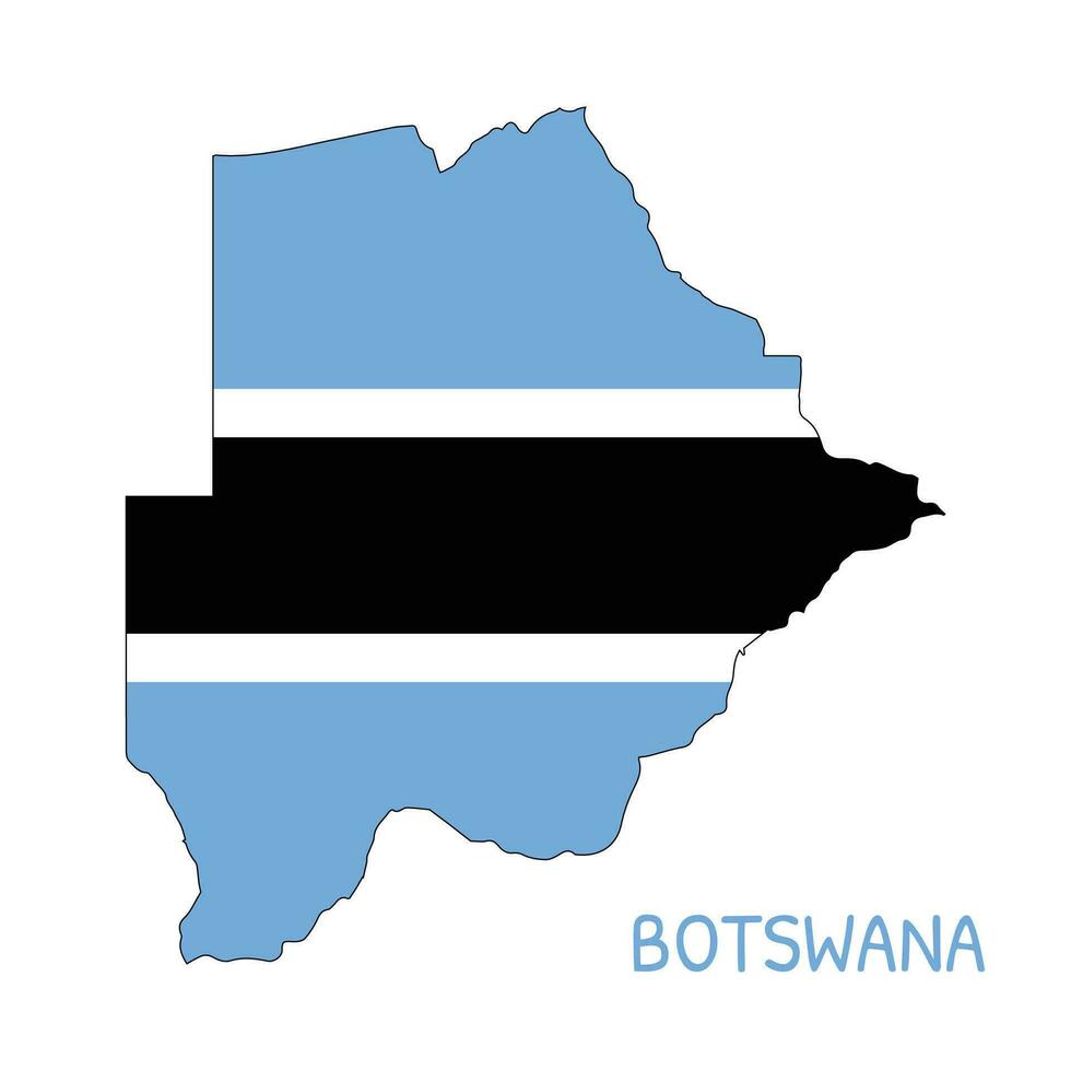 botswana nationell flagga formad som Land Karta vektor