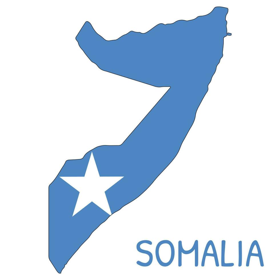 somalia nationell flagga formad som Land Karta vektor