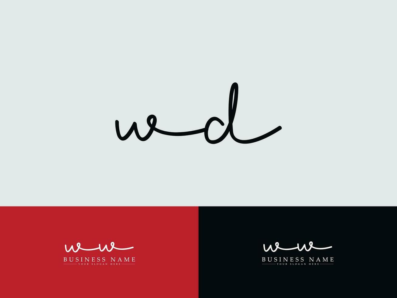 Initiale wd Unterschrift Logo Kunst, modern wd Luxus Logo Symbol Vektor