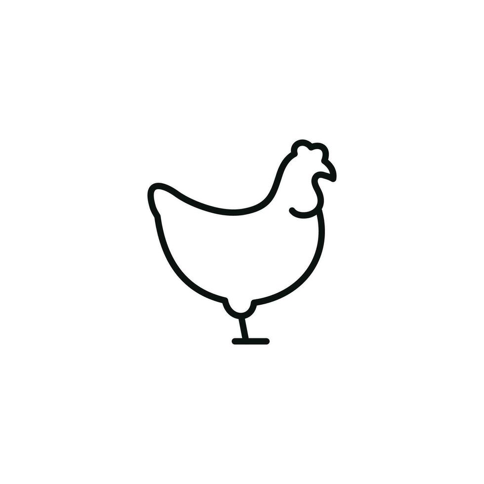 kyckling linje ikon isolerat på vit bakgrund vektor