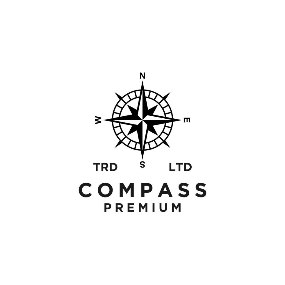 Premium Kompass Vektor schwarzes Logo Icon Design