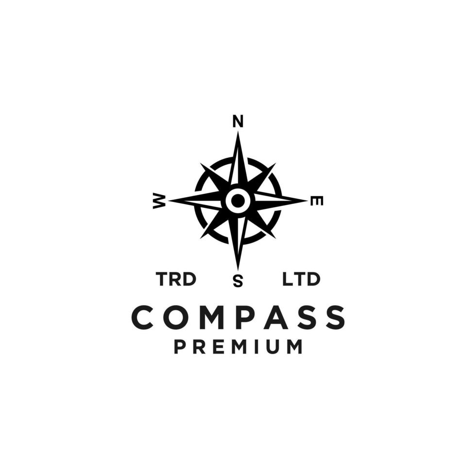 Premium Kompass Vektor schwarzes Logo Icon Design