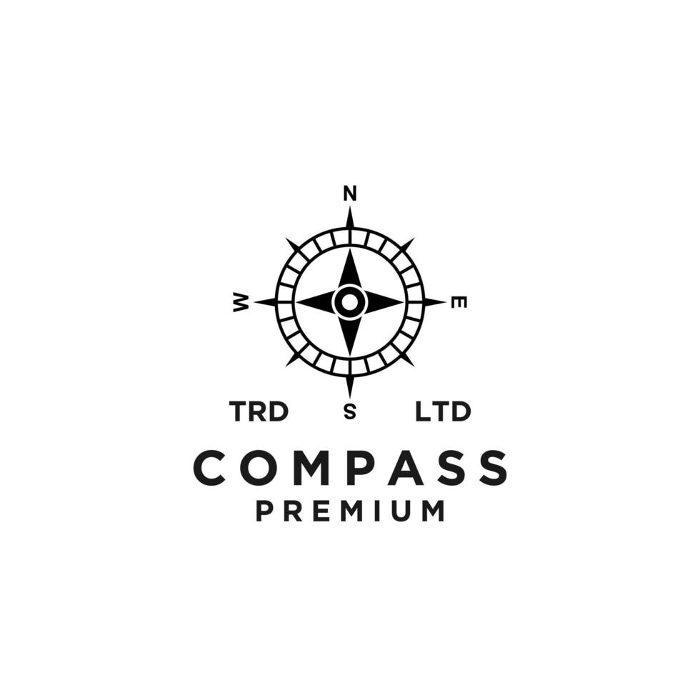 premium kompass vektor svart logotyp ikon design