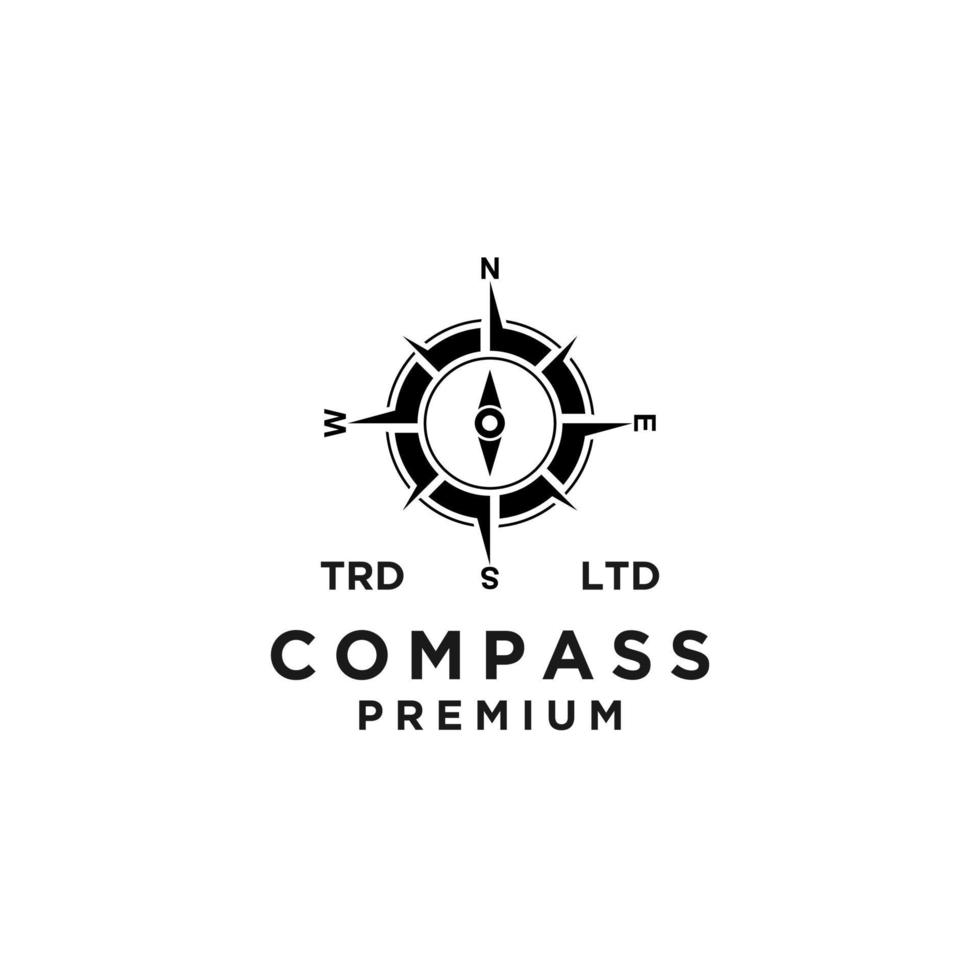 premium kompass vektor svart logotyp ikon design