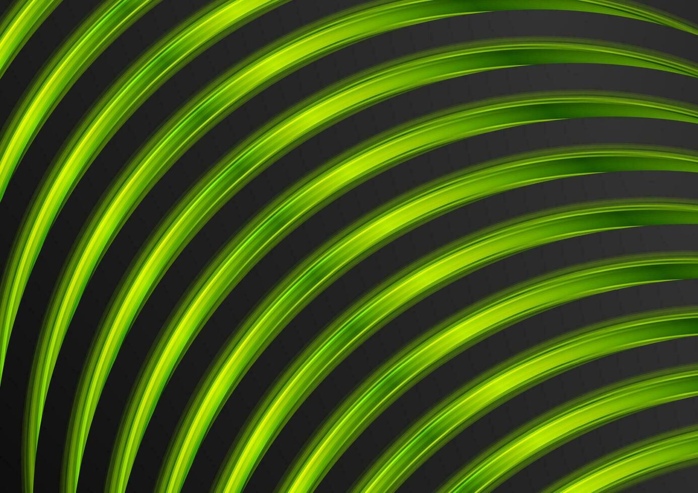Kontrast Grün und schwarz gebogen Streifen geometrisch Hintergrund vektor